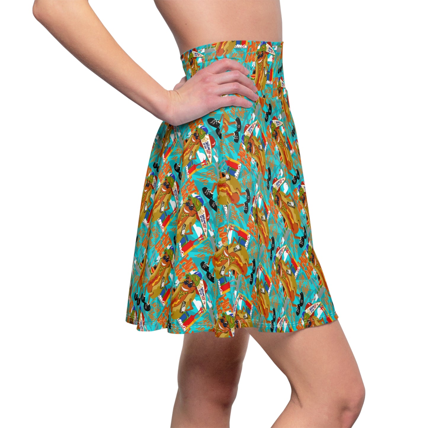 Hot Dog Women's Skater Skirt (AOP)