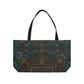 Boho Peacock Roaring 20’s Weekender Tote Bag — Brown Floral Travel Carryall
