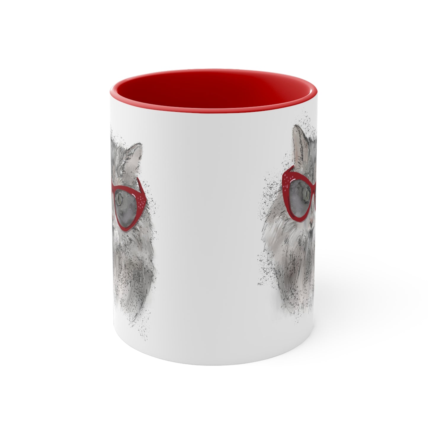 Catty Glasses Accent Coffee Mug, 11oz