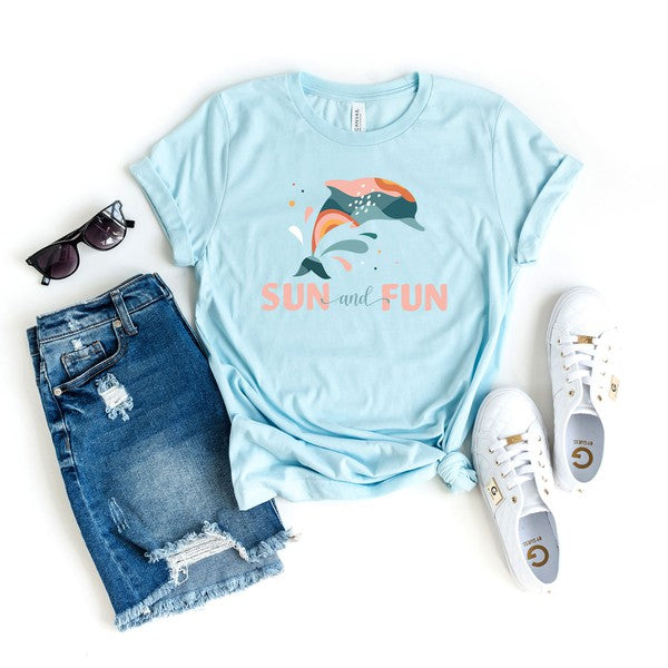 Boho Sun And Fun Dolphin Short Sleeve Tee