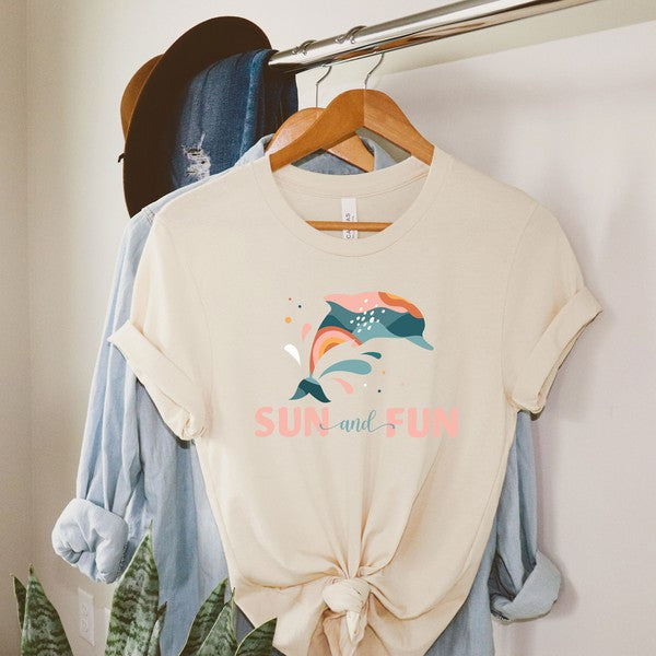 Boho Sun And Fun Dolphin Short Sleeve Tee