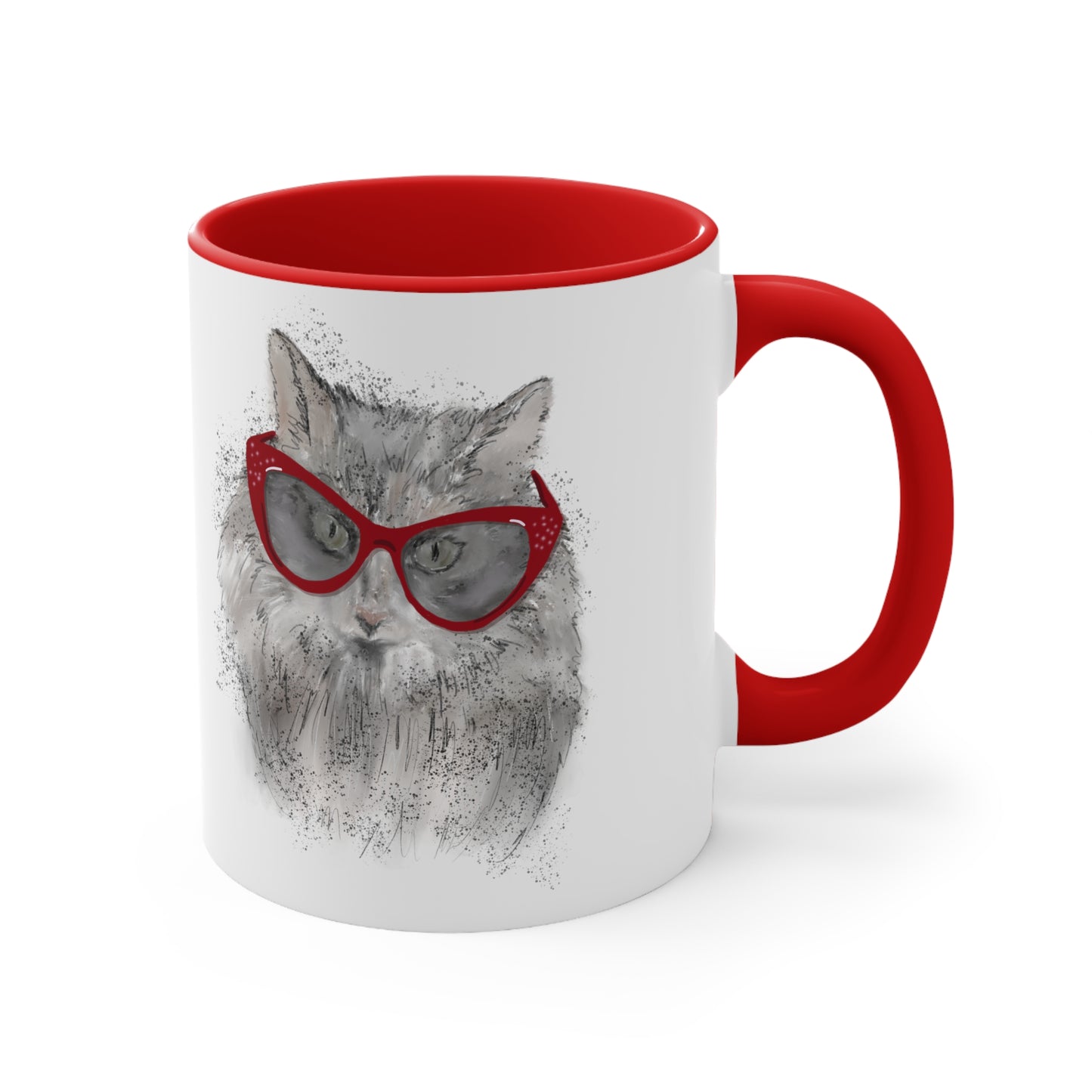 Catty Glasses Accent Coffee Mug, 11oz