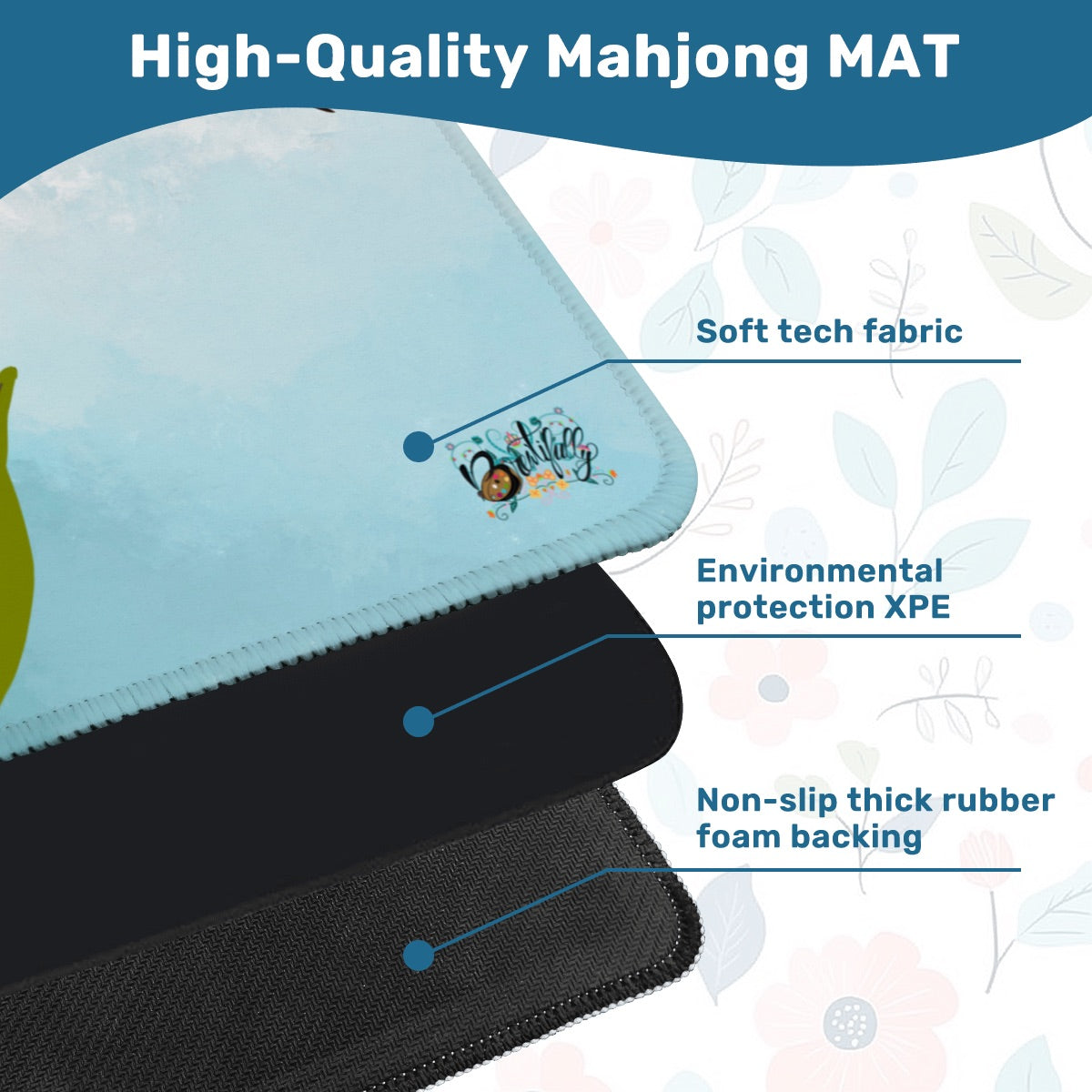 Mahjong Mat 33"x33" (Ship Rolled up) Hummingbird