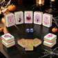 Witch's Familiar Halloween Mahjong Tiles Pink & Green abstract