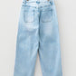 Myosotis Exposed Stitch Detail Drawstring Barrel Jeans