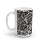 The Delamater Series -Abstract Black & Gray Splatter Ceramic Mug – Modern Scribble Pattern, 11oz/15oz