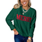 White MERRY Letter Pattern Christmas Raglan Sleeve Sweater