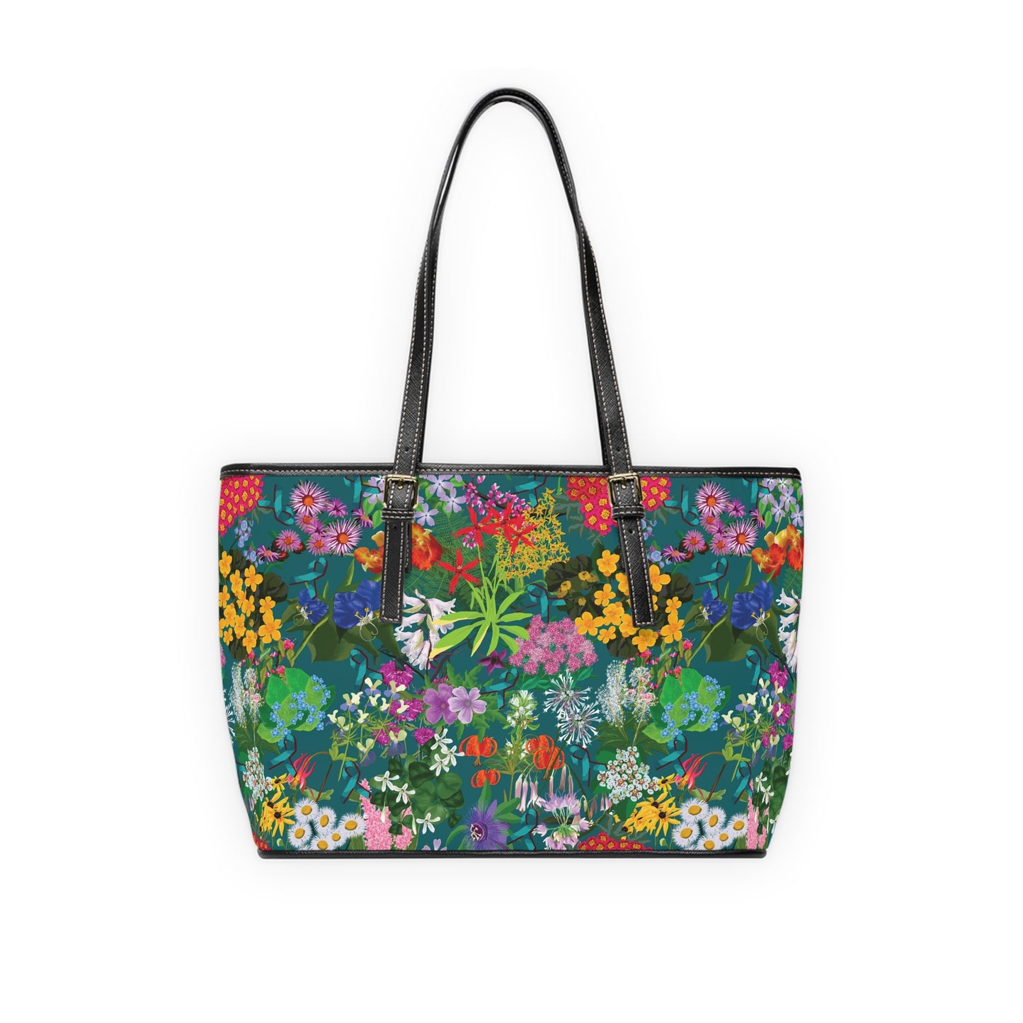 Ohio flowers -Compass PU Leather Shoulder Bag