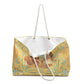 Sunny yellow Woodland Game Night Weekender Bag — Cute Rabbit, Fox & Squirrel Mahjong Game Tote
