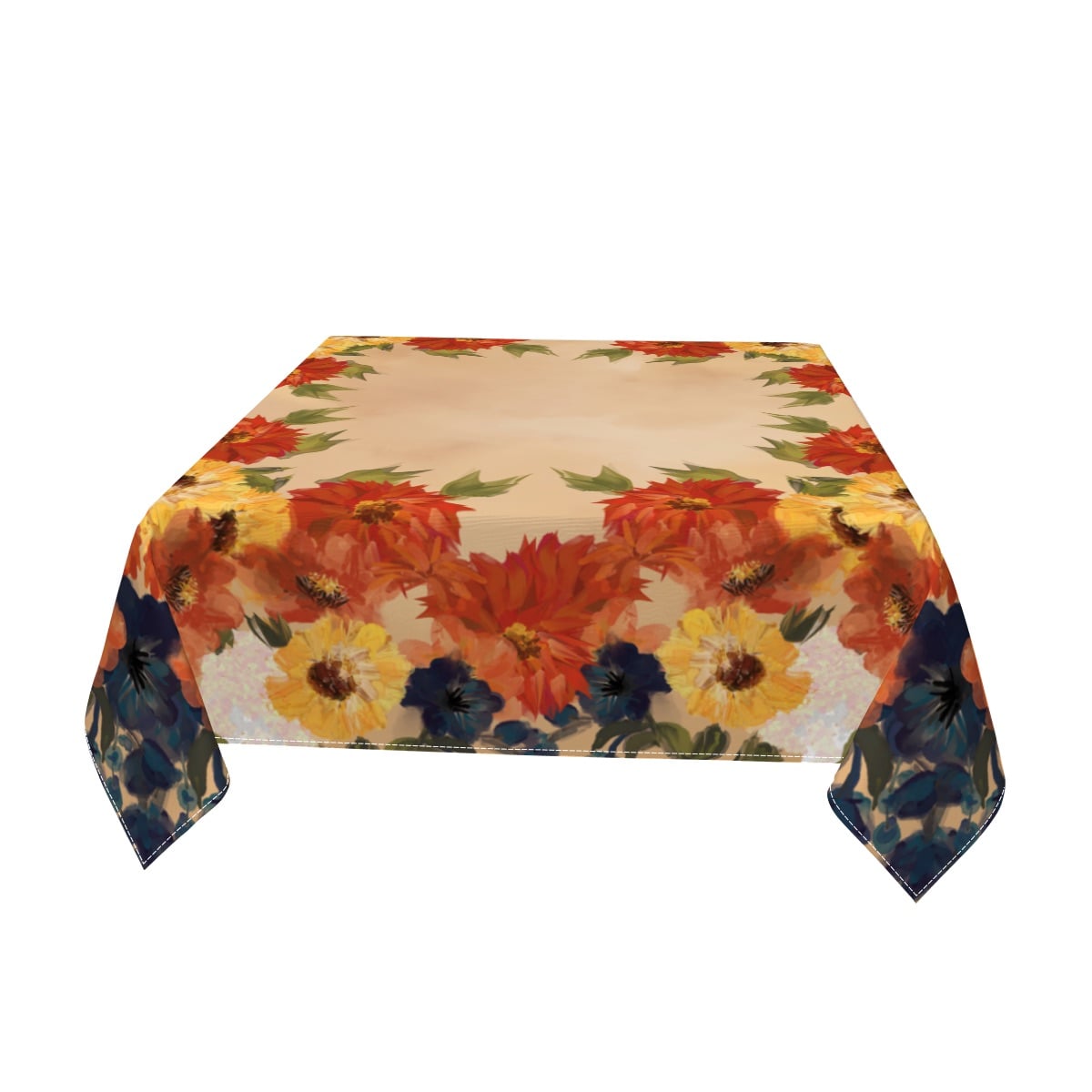 Square Tablecloth Dining Cover - Autumn abundance floral