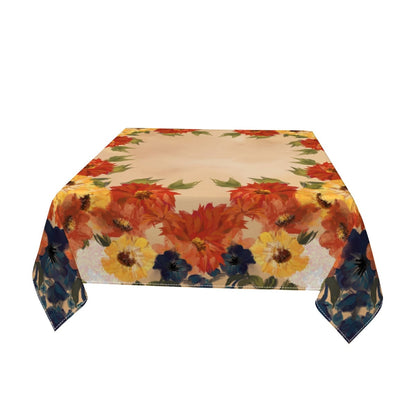 Square Tablecloth Dining Cover - Autumn abundance floral