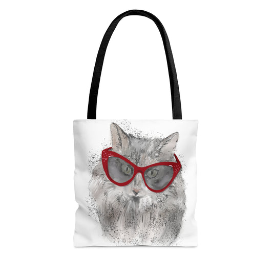 Catty glasses Tote Bag (AOP)