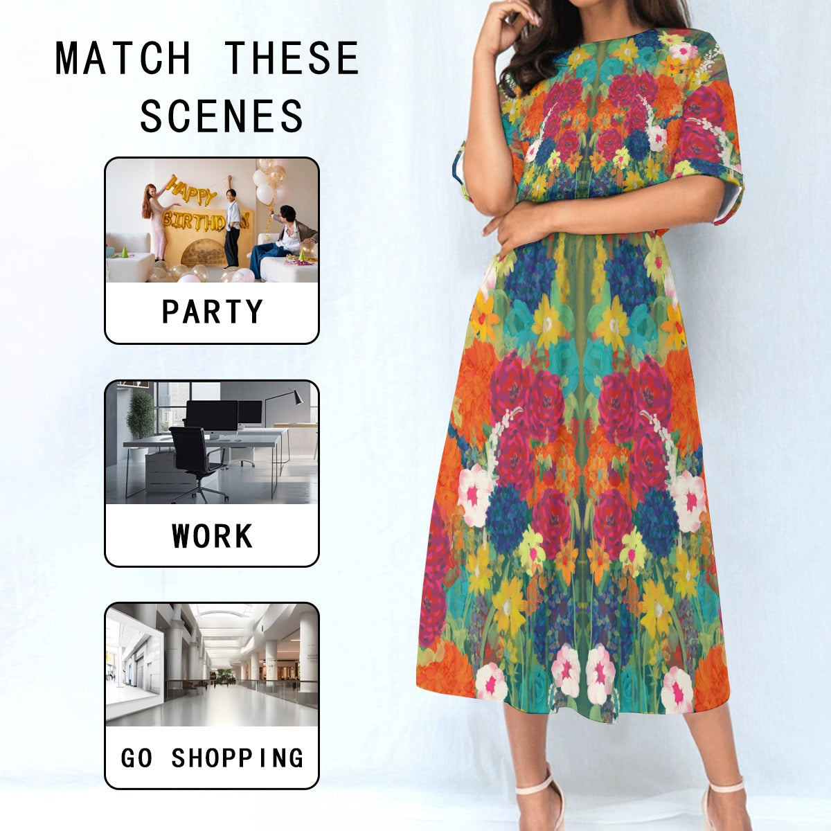 Brewtifully All-Over Print Women's Elastic Waist Dress