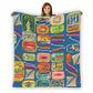 Sardines on blue Single-Side Printing Flannel Blanket