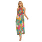 Abstract floral halter dress