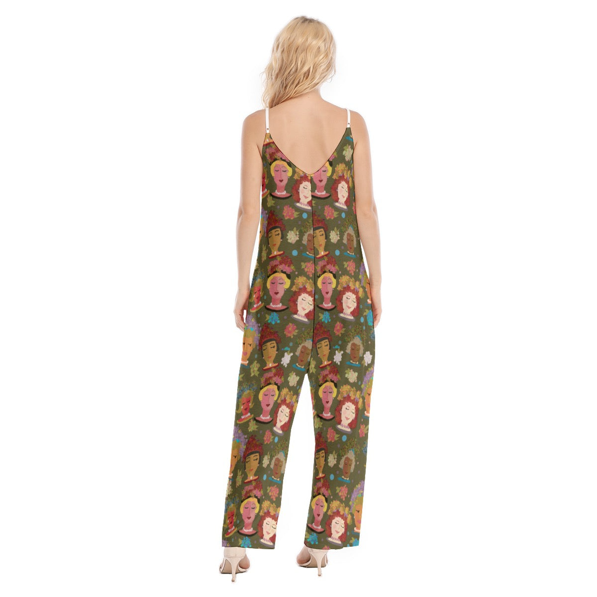 Brewtifully Made Katie print Women's Loose Cami Jumpsuit