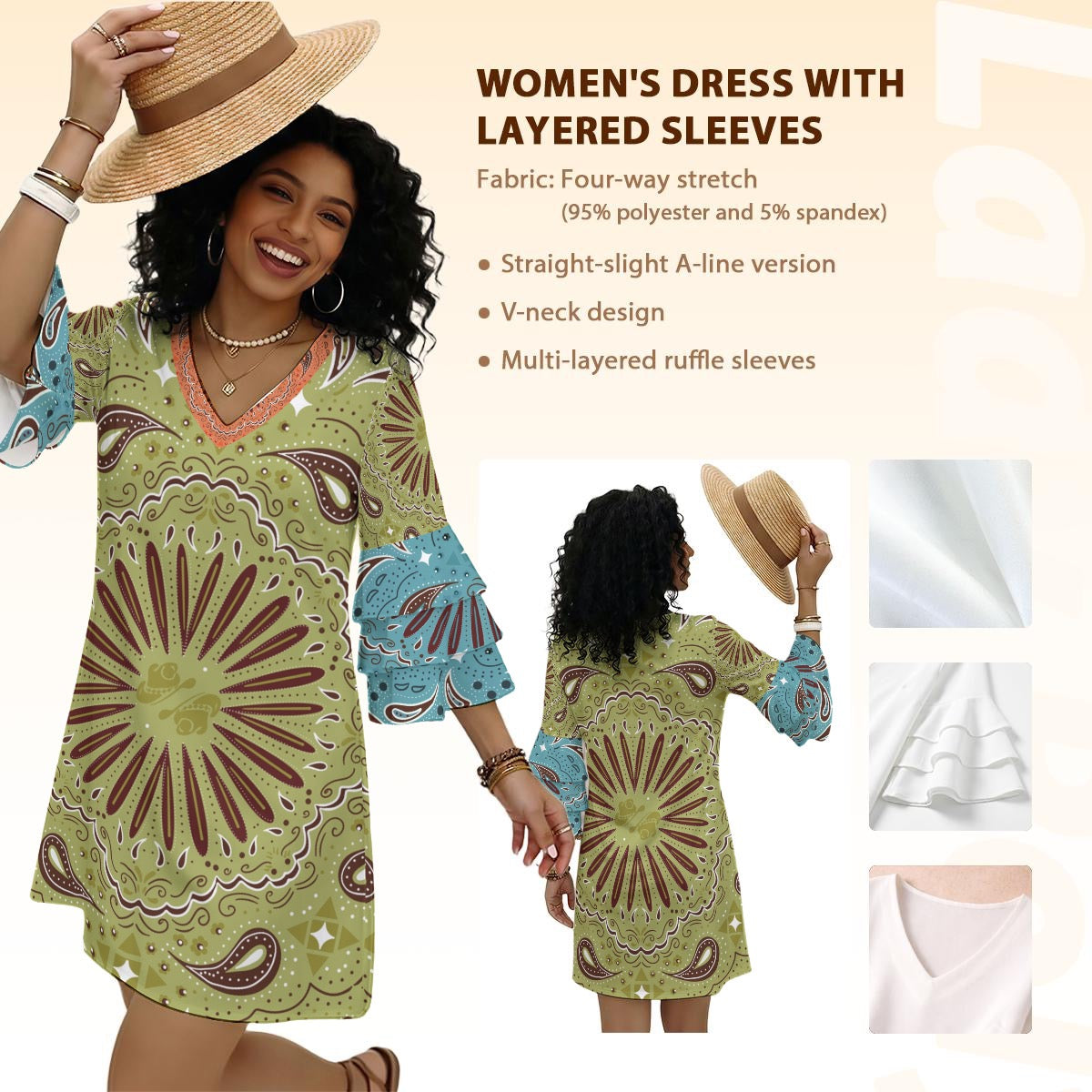 Yee-haw, Giddy Up ruffled multi color mini dress