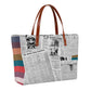 City Stripe & Newsprint Women's Tote Bag | Diving Cloth