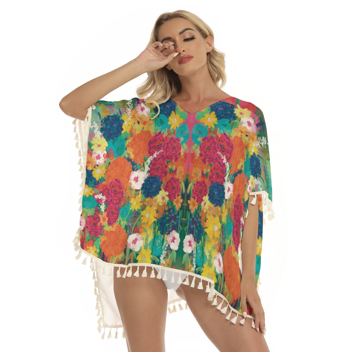 Fringed Brewtifully poncho
