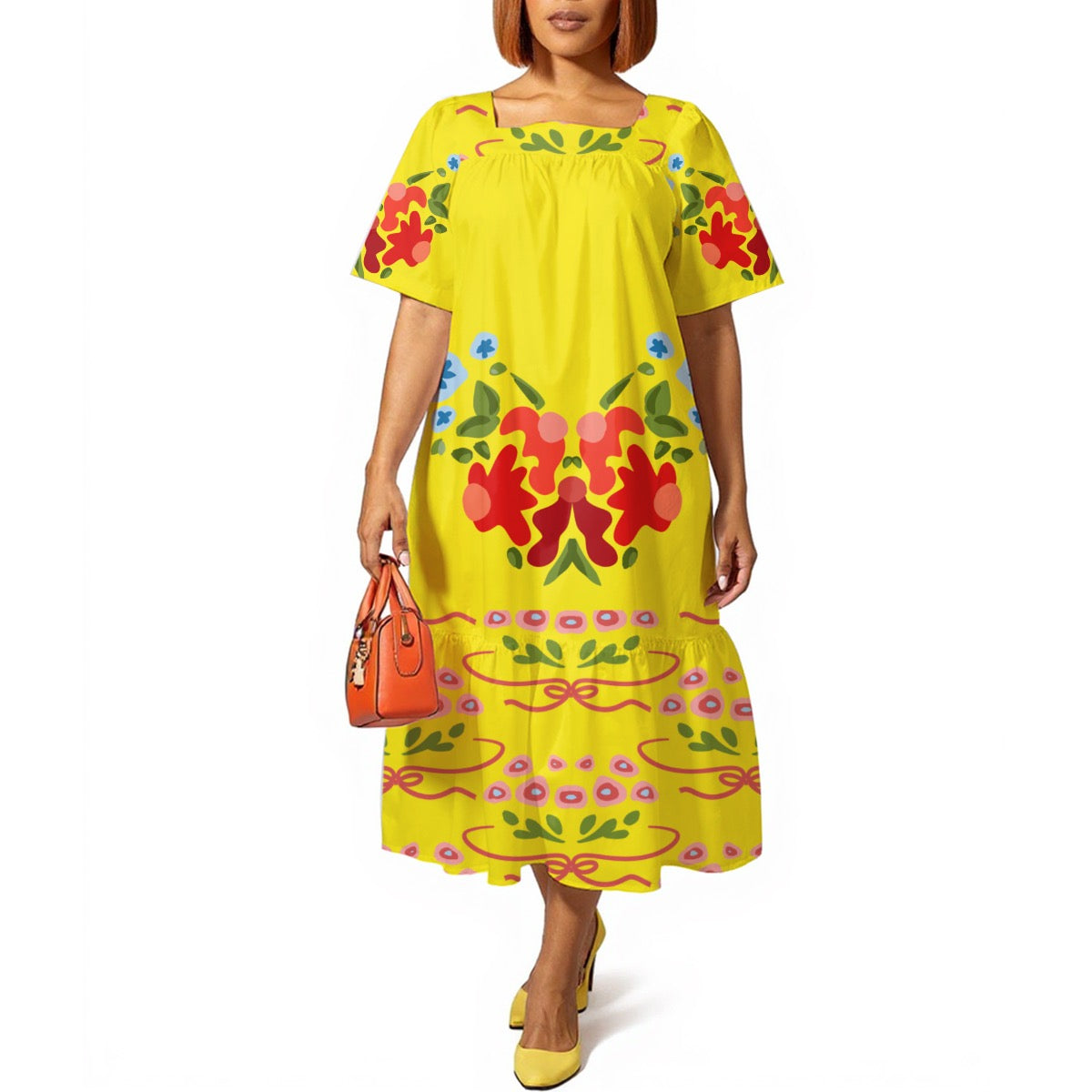 Sunny ruffled dress with whimsical florals