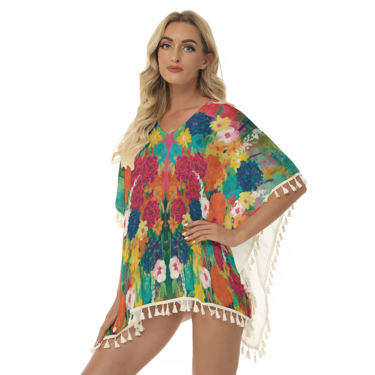 Fringed Brewtifully poncho