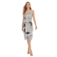 City newsprint Women's Side Split Tube Top Dress