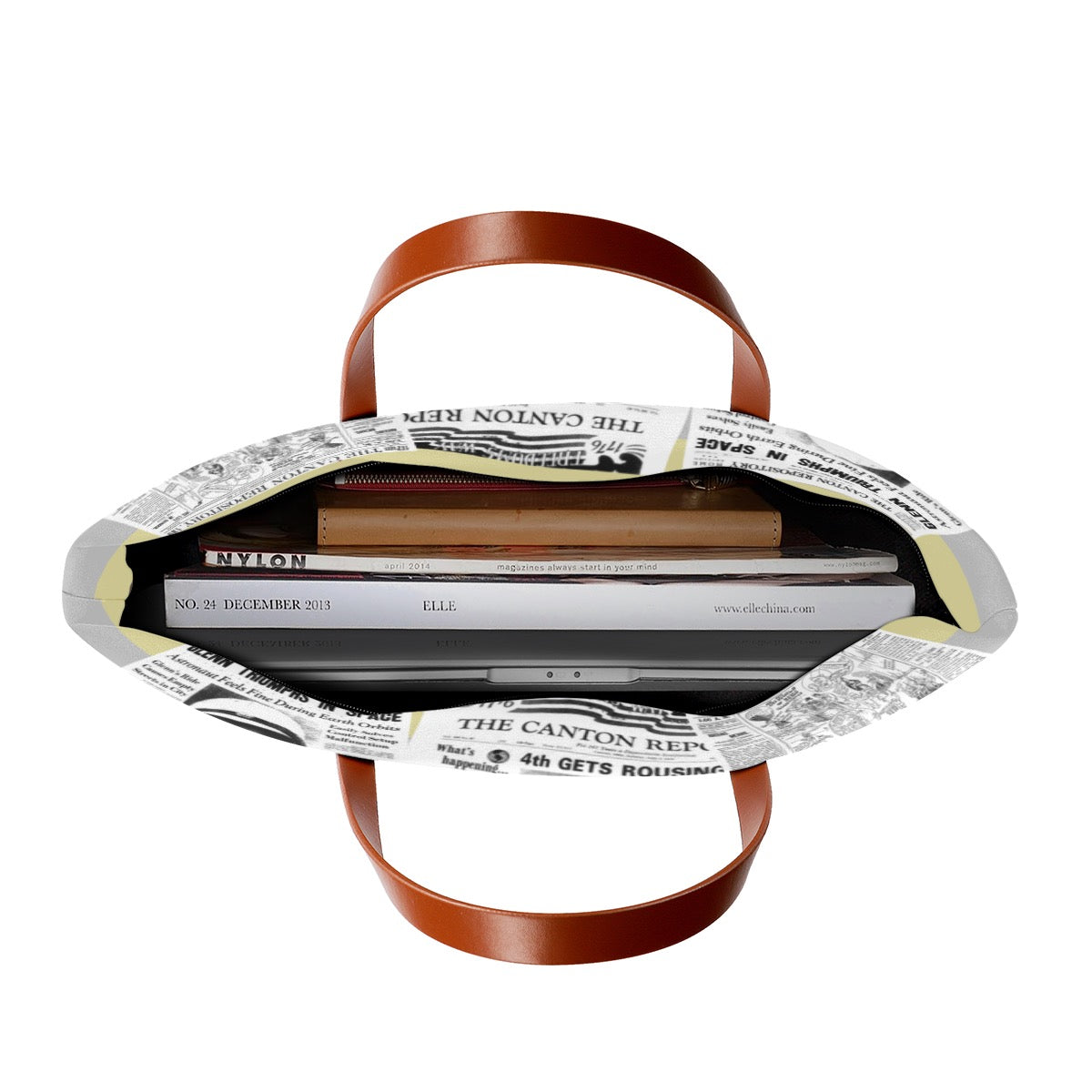 City Stripe & Newsprint Women's Tote Bag | Diving Cloth