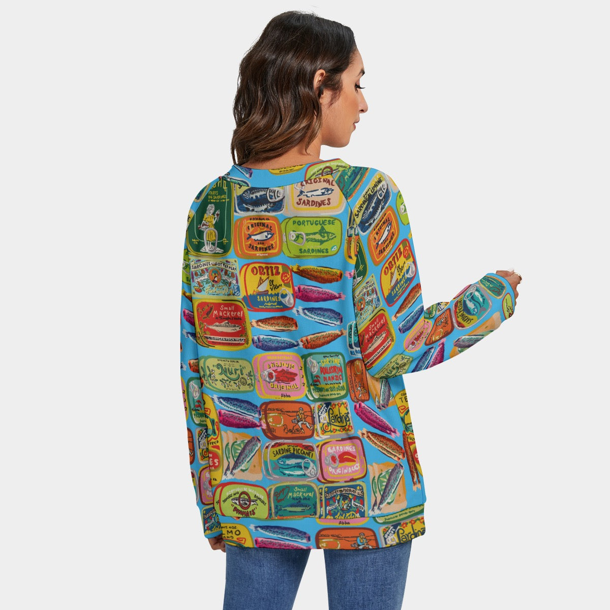 Ocean blue sweet sardines sweater-shirt