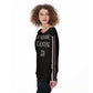 J'Adore Canton Women's Off-Shoulder Sweatshirt black on white base with sports stripes
