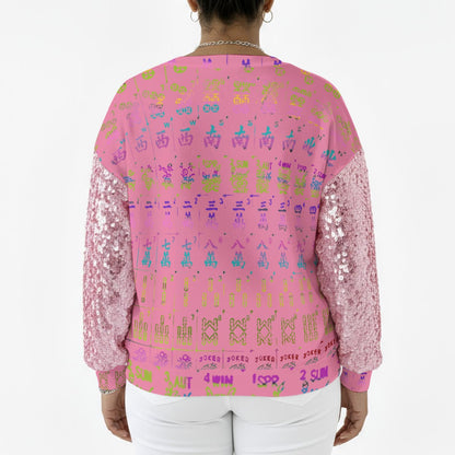 Sequin sleeve sweatshirt- multiple patterns