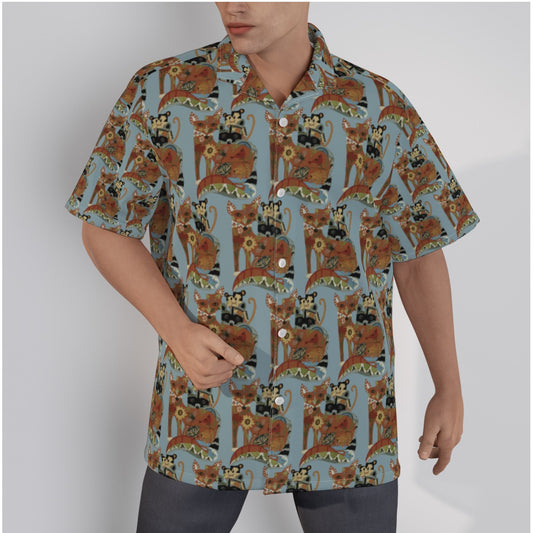 All-Over Print Men's Stark Hunger Squad Shirt With Button Closure