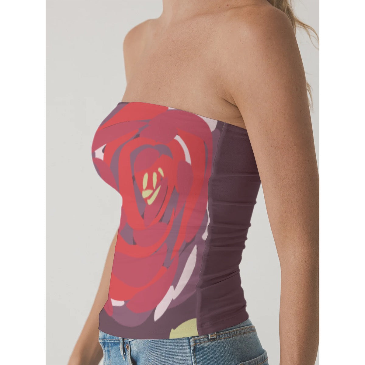 City blossom Women's Double-Layer Strapless Tube Top