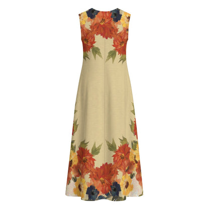 Autumn florals on khaki