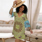 Yee-haw, Giddy Up ruffled multi color mini dress
