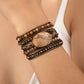 34 inch 5 wraps natural stone boho bracelet