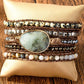 34 inch 5 wraps natural stone boho bracelet