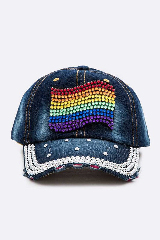 Pride Rainbow Patch Stone Iconic Denim Cap