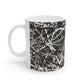 The Delamater Series -Abstract Black & Gray Splatter Ceramic Mug – Modern Scribble Pattern, 11oz/15oz