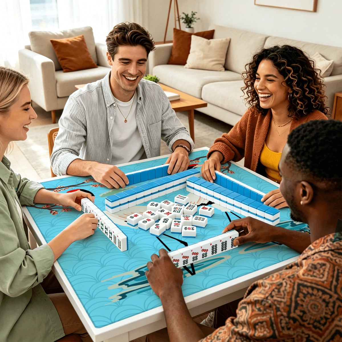Mahjong Mat Sleek Surface Bam Birds