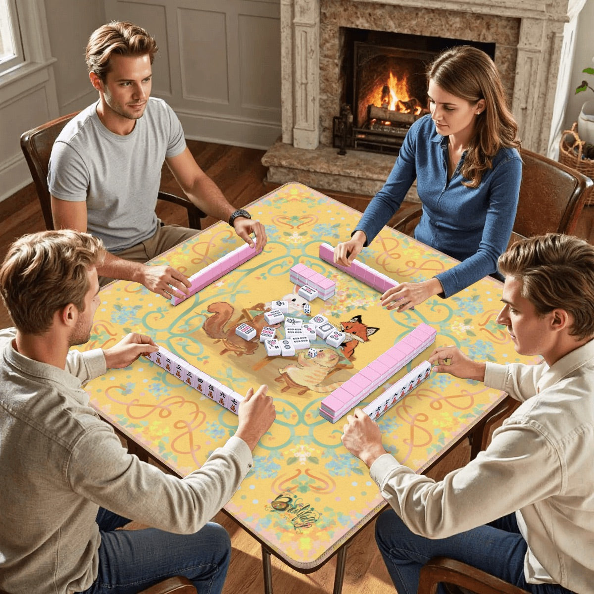 Pretty, pretty playgroup Mahjong Mat 31.5"x31.5" (Ship Rolled up)