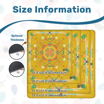 Mahjong Mat (Made in USA) Spring on Yellow w instructions