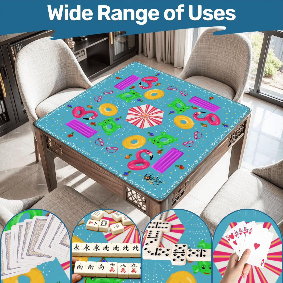 Summer toys -Mahjong Mat 31.5"x31.5" (Ship Rolled up)