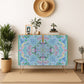 Wooden Storage Cabinet (Made in USA) Powder Blue Chinoiserie