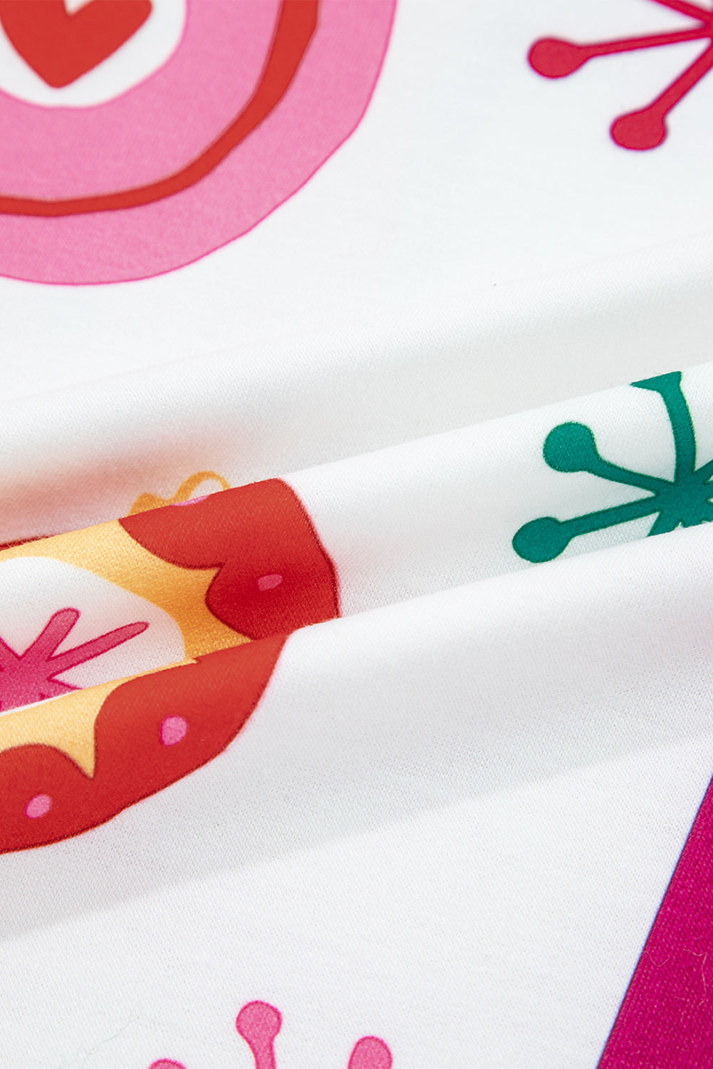 White Plus Size Christmas Ho Ho Ho Print Long Sleeve Top and Shorts Pajama Set