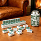 Green Mahjong Tiles Set (Floral Garden Style) (Single Layer)