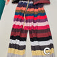 City Stripe Pants with Pockets -white base-multi color