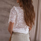 Crochet lace flower embroidered Hallowed Blouse