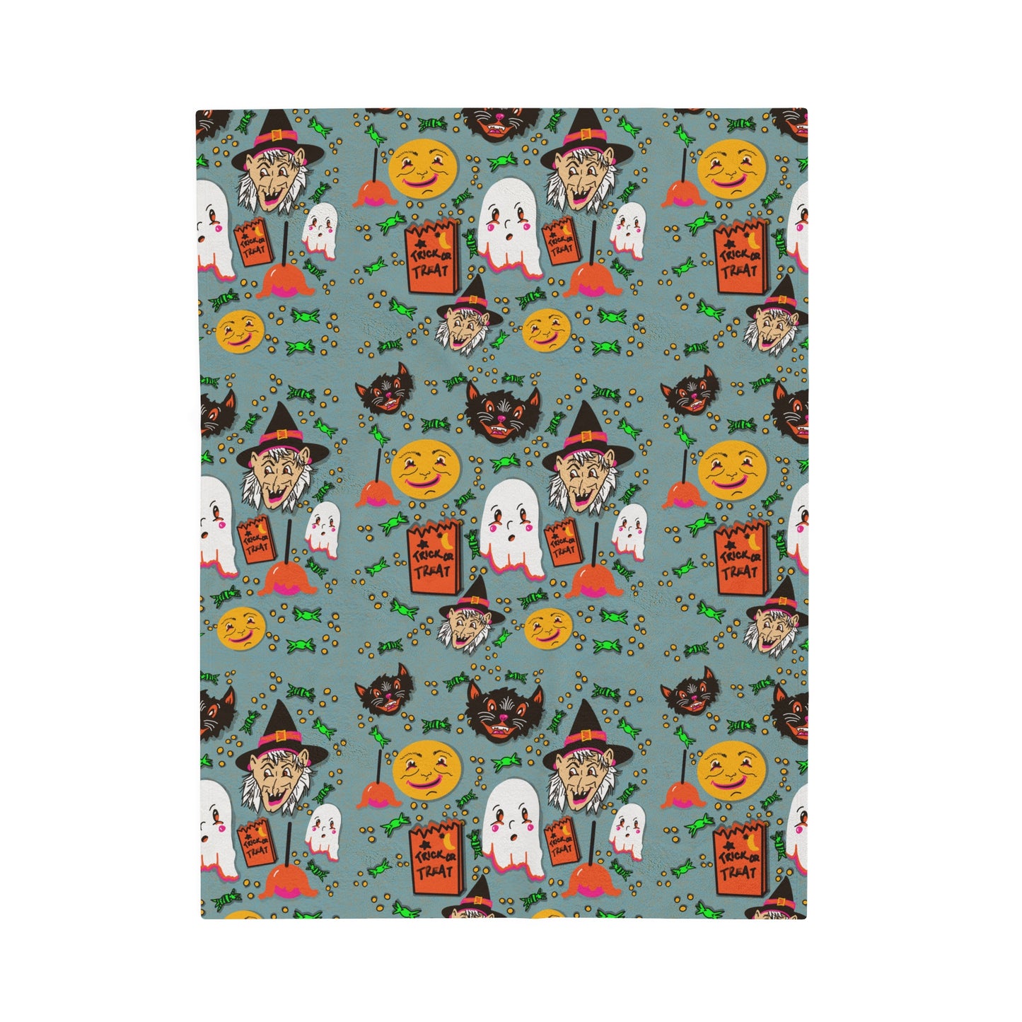 Vintage Halloween Velveteen Plush Blanket