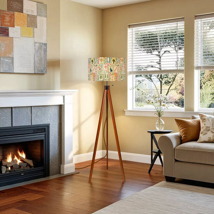 Tripod Floor Lamp (Made in USA) Mahjong Tile