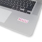 MAHJ Pink Retro Name Sticker — Kiss-Cut Decorative Laptop Sticker